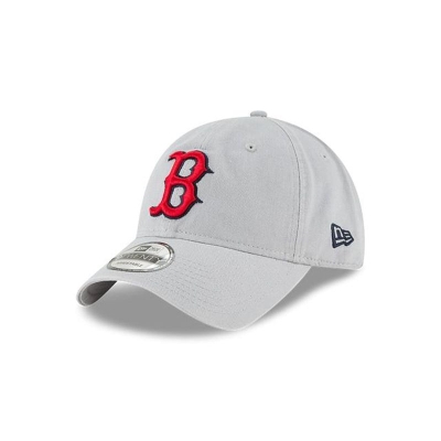 Grey Boston Red Sox Hat - New Era MLB Core Classic 9TWENTY Adjustable Caps USA6231085